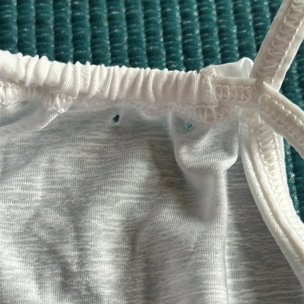 Lululemon Tighten Up Tank Top White Strappy Back Sheer Keyhole 6